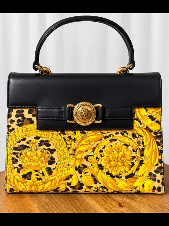 Versace Handbags - Vintage Gianni Versace Baroque Leopard Medusa Top Handle Bag Strap